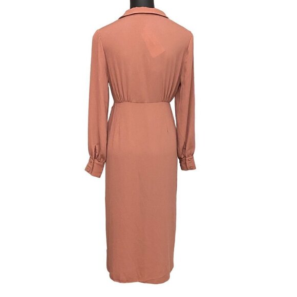 NEW ASOS DESIGN Maternity Wrap Midi Dress in Terracotta Size 4 - Picture 5 of 7